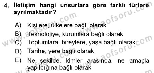 Mesleki Yazışmalar Dersi 2025 - 2026 Yılı (Vize) Ara Sınav Soruları 4. Soru