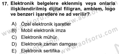 Mesleki Yazışmalar Dersi 2025 - 2026 Yılı (Final) Dönem Sonu Sınav Soruları 17. Soru