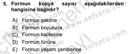Mesleki Yazışmalar Dersi 2025 - 2026 Yılı (Final) Dönem Sonu Sınav Soruları 5. Soru