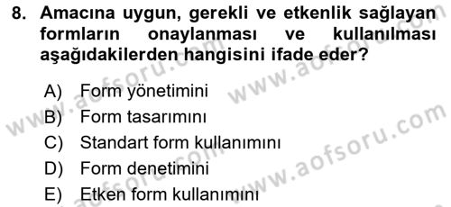 Mesleki Yazışmalar Dersi 2025 - 2026 Yılı (Final) Dönem Sonu Sınav Soruları 8. Soru
