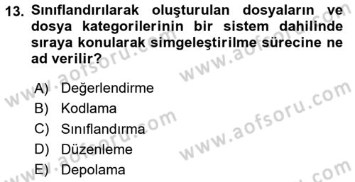 Mesleki Yazışmalar Dersi 2025 - 2026 Yılı Yaz Okulu Sınav Soruları 13. Soru