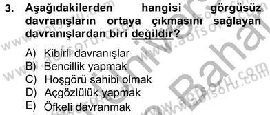 İş Ortamında Protokol Ve Davranış Kuralları Dersi 2012 - 2013 Yılı (Vize) Ara Sınav Soruları 3. Soru