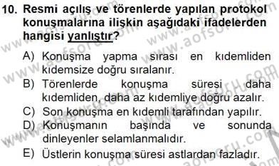 İş Ortamında Protokol Ve Davranış Kuralları Dersi 2014 - 2015 Yılı (Vize) Ara Sınav Soruları 10. Soru