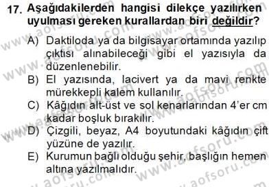 İş Ortamında Protokol Ve Davranış Kuralları Dersi 2014 - 2015 Yılı (Vize) Ara Sınav Soruları 17. Soru