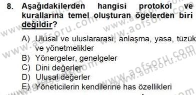 İş Ortamında Protokol Ve Davranış Kuralları Dersi 2014 - 2015 Yılı (Vize) Ara Sınav Soruları 8. Soru