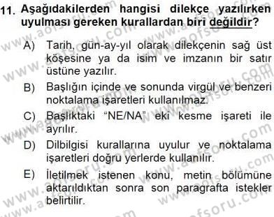 İş Ortamında Protokol Ve Davranış Kuralları Dersi 2015 - 2016 Yılı (Vize) Ara Sınav Soruları 11. Soru