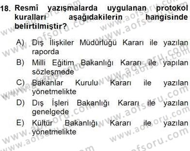 İş Ortamında Protokol Ve Davranış Kuralları Dersi 2015 - 2016 Yılı (Vize) Ara Sınav Soruları 18. Soru