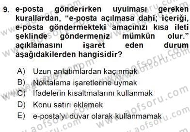 İş Ortamında Protokol Ve Davranış Kuralları Dersi 2015 - 2016 Yılı (Vize) Ara Sınav Soruları 9. Soru