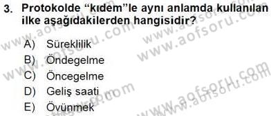 İş Ortamında Protokol Ve Davranış Kuralları Dersi 2015 - 2016 Yılı (Final) Dönem Sonu Sınavı 3. Soru