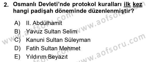 İş Ortamında Protokol Ve Davranış Kuralları Dersi 2016 - 2017 Yılı (Vize) Ara Sınav Soruları 2. Soru