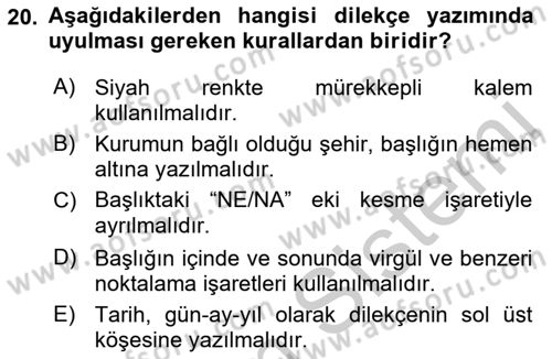 İş Ortamında Protokol Ve Davranış Kuralları Dersi 2016 - 2017 Yılı (Vize) Ara Sınav Soruları 20. Soru