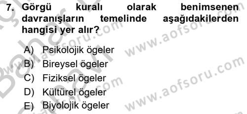 İş Ortamında Protokol Ve Davranış Kuralları Dersi 2016 - 2017 Yılı (Vize) Ara Sınav Soruları 7. Soru