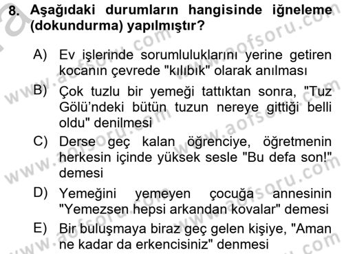İş Ortamında Protokol Ve Davranış Kuralları Dersi 2016 - 2017 Yılı (Vize) Ara Sınav Soruları 8. Soru