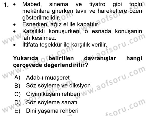 İş Ortamında Protokol Ve Davranış Kuralları Dersi 2017 - 2018 Yılı (Vize) Ara Sınav Soruları 1. Soru