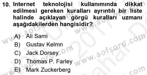 İş Ortamında Protokol Ve Davranış Kuralları Dersi 2017 - 2018 Yılı (Vize) Ara Sınav Soruları 10. Soru