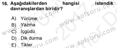 İş Ortamında Protokol Ve Davranış Kuralları Dersi 2017 - 2018 Yılı (Vize) Ara Sınav Soruları 16. Soru