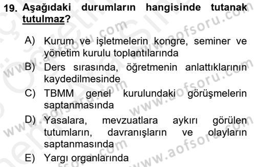 İş Ortamında Protokol Ve Davranış Kuralları Dersi 2017 - 2018 Yılı (Vize) Ara Sınav Soruları 19. Soru