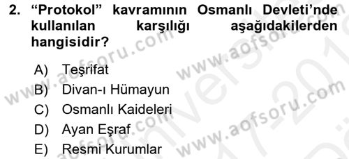 İş Ortamında Protokol Ve Davranış Kuralları Dersi 2017 - 2018 Yılı (Vize) Ara Sınav Soruları 2. Soru