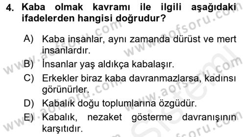 İş Ortamında Protokol Ve Davranış Kuralları Dersi 2017 - 2018 Yılı (Vize) Ara Sınav Soruları 4. Soru