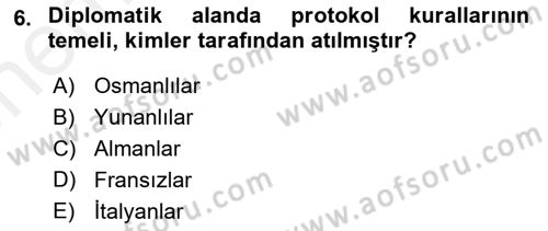 İş Ortamında Protokol Ve Davranış Kuralları Dersi 2017 - 2018 Yılı (Vize) Ara Sınav Soruları 6. Soru
