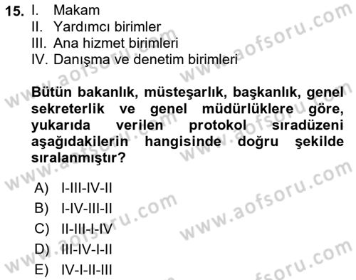 İş Ortamında Protokol Ve Davranış Kuralları Dersi 2021 - 2022 Yılı (Vize) Ara Sınav Soruları 15. Soru