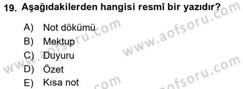 İş Ortamında Protokol Ve Davranış Kuralları Dersi 2021 - 2022 Yılı (Vize) Ara Sınav Soruları 19. Soru