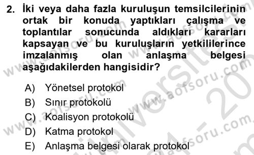 İş Ortamında Protokol Ve Davranış Kuralları Dersi 2021 - 2022 Yılı (Final) Dönem Sonu Sınav Soruları 2. Soru