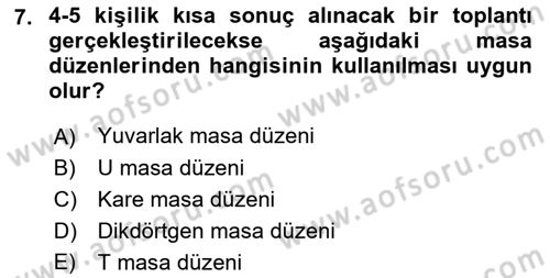 İş Ortamında Protokol Ve Davranış Kuralları Dersi 2021 - 2022 Yılı (Final) Dönem Sonu Sınav Soruları 7. Soru