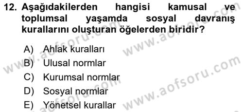 İş Ortamında Protokol Ve Davranış Kuralları Dersi 2023 - 2024 Yılı (Vize) Ara Sınav Soruları 12. Soru