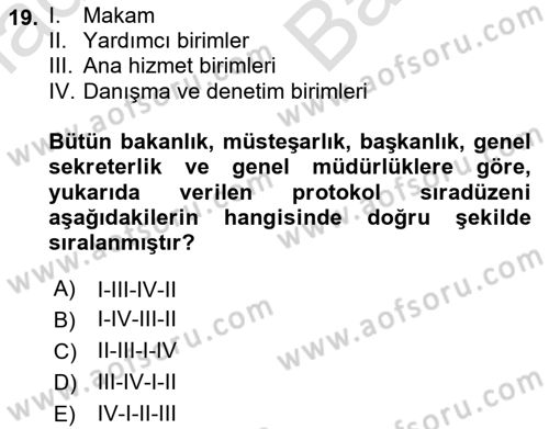 İş Ortamında Protokol Ve Davranış Kuralları Dersi 2023 - 2024 Yılı (Vize) Ara Sınav Soruları 19. Soru