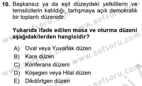 İş Ortamında Protokol Ve Davranış Kuralları Dersi 2023 - 2024 Yılı (Final) Dönem Sonu Sınav Soruları 10. Soru