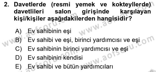 İş Ortamında Protokol Ve Davranış Kuralları Dersi 2023 - 2024 Yılı (Final) Dönem Sonu Sınav Soruları 2. Soru