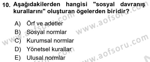 İş Ortamında Protokol Ve Davranış Kuralları Dersi 2024 - 2025 Yılı Yaz Okulu Sınav Soruları 10. Soru