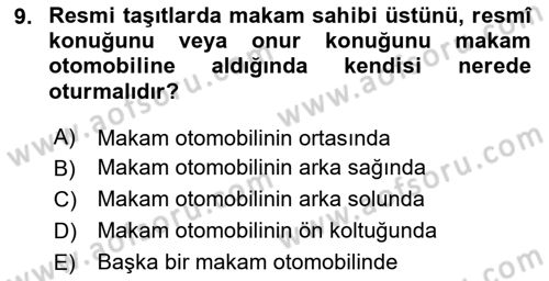 İş Ortamında Protokol Ve Davranış Kuralları Dersi 2024 - 2025 Yılı Yaz Okulu Sınav Soruları 9. Soru