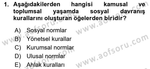 İş Ortamında Protokol Ve Davranış Kuralları Dersi 2025 - 2026 Yılı (Vize) Ara Sınav Soruları 1. Soru