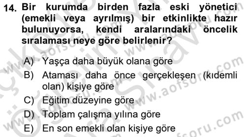 İş Ortamında Protokol Ve Davranış Kuralları Dersi 2025 - 2026 Yılı (Vize) Ara Sınav Soruları 14. Soru