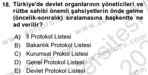 İş Ortamında Protokol Ve Davranış Kuralları Dersi 2025 - 2026 Yılı (Vize) Ara Sınav Soruları 18. Soru