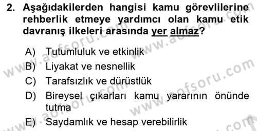 İş Ortamında Protokol Ve Davranış Kuralları Dersi 2025 - 2026 Yılı (Vize) Ara Sınav Soruları 2. Soru