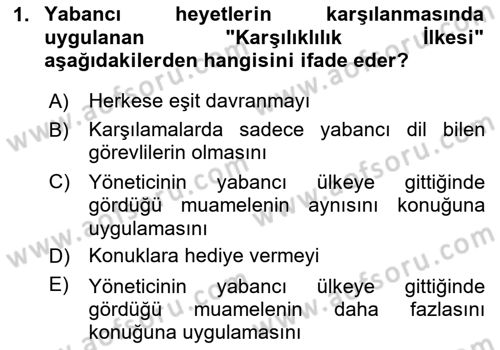 İş Ortamında Protokol Ve Davranış Kuralları Dersi 2025 - 2026 Yılı (Final) Dönem Sonu Sınav Soruları 1. Soru