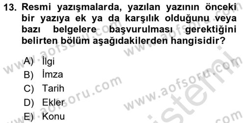 İş Ortamında Protokol Ve Davranış Kuralları Dersi 2025 - 2026 Yılı (Final) Dönem Sonu Sınav Soruları 13. Soru