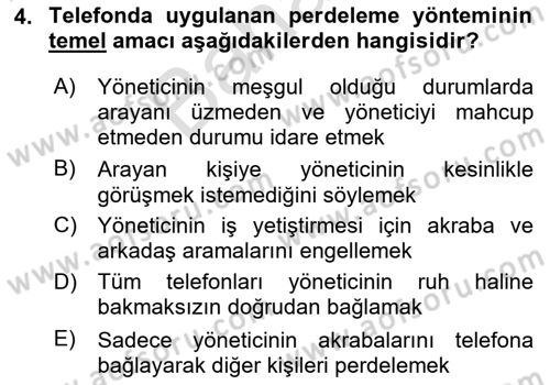 İş Ortamında Protokol Ve Davranış Kuralları Dersi 2025 - 2026 Yılı (Final) Dönem Sonu Sınav Soruları 4. Soru