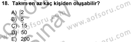 Yönetici Asistanlığı Dersi Ara Sınavı Deneme Sınav Soruları 18. Soru