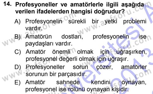 Yönetici Asistanlığı Dersi 2012 - 2013 Yılı (Final) Dönem Sonu Sınav Soruları 14. Soru