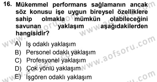 Yönetici Asistanlığı Dersi 2012 - 2013 Yılı (Final) Dönem Sonu Sınav Soruları 16. Soru