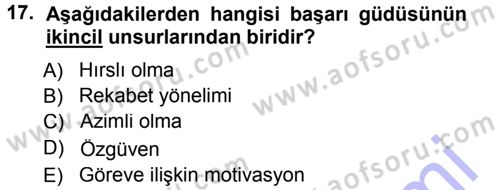 Yönetici Asistanlığı Dersi 2012 - 2013 Yılı (Final) Dönem Sonu Sınav Soruları 17. Soru
