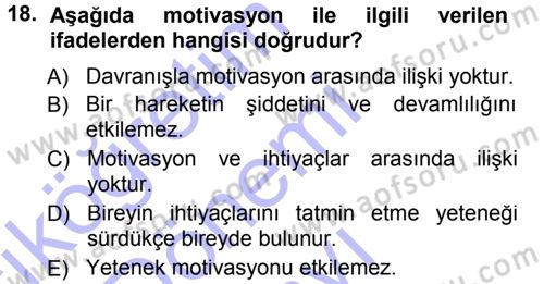 Yönetici Asistanlığı Dersi 2012 - 2013 Yılı (Final) Dönem Sonu Sınav Soruları 18. Soru