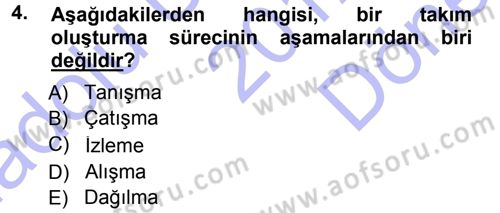 Yönetici Asistanlığı Dersi 2012 - 2013 Yılı (Final) Dönem Sonu Sınav Soruları 4. Soru