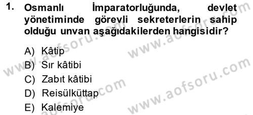 Yönetici Asistanlığı Dersi Ara Sınavı Deneme Sınav Soruları 1. Soru