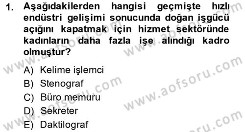 Yönetici Asistanlığı Dersi 2013 - 2014 Yılı (Final) Dönem Sonu Sınav Soruları 1. Soru