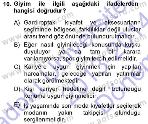 Yönetici Asistanlığı Dersi 2013 - 2014 Yılı (Final) Dönem Sonu Sınav Soruları 10. Soru